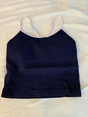 New Balance Navy Tank Top with Light Pink Trim